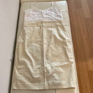 White spaghetti sleeve/yellow dress- Size 8